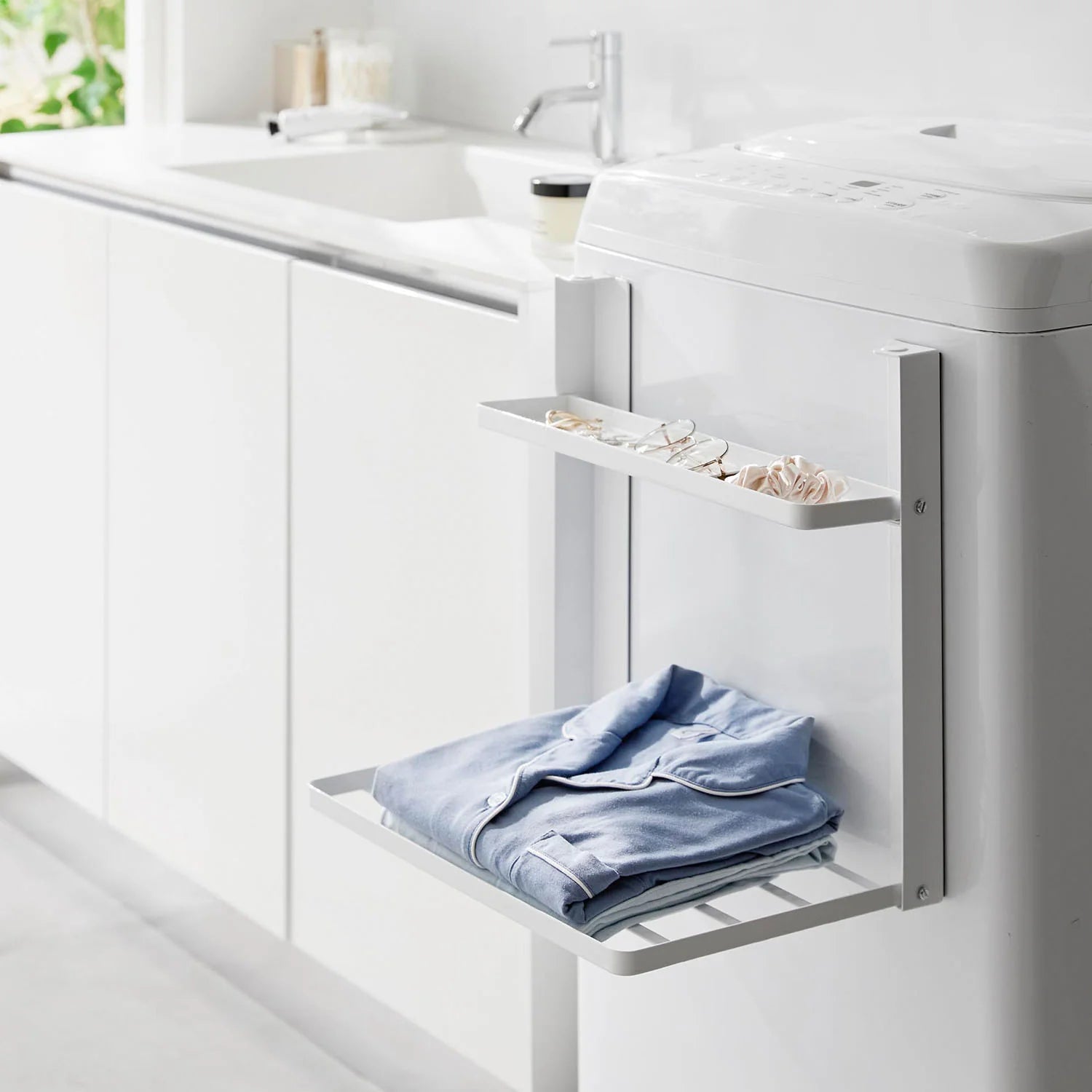 Magnet Foldable Washing Machine Side Shelf 2-Tier Tower