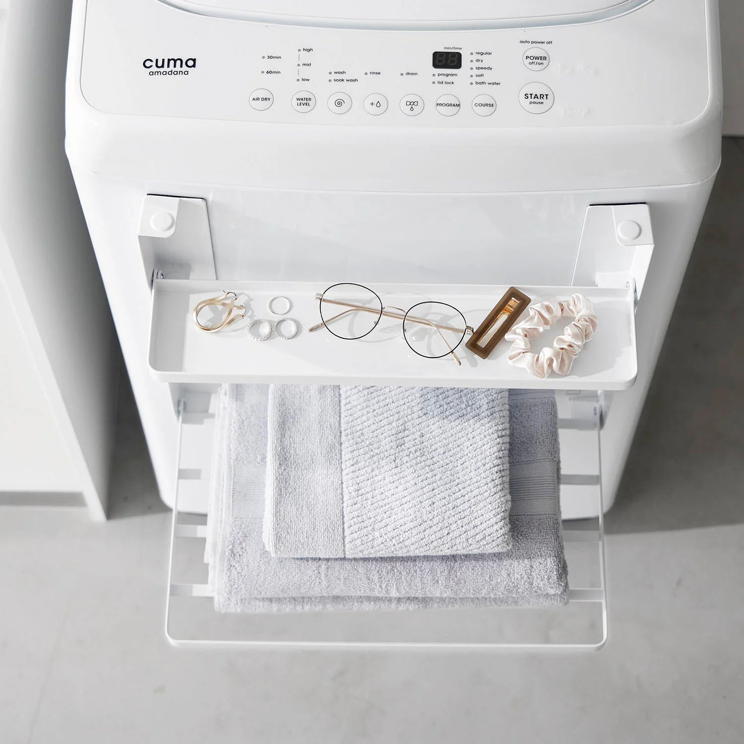 Magnet Foldable Washing Machine Side Shelf 2-Tier Tower