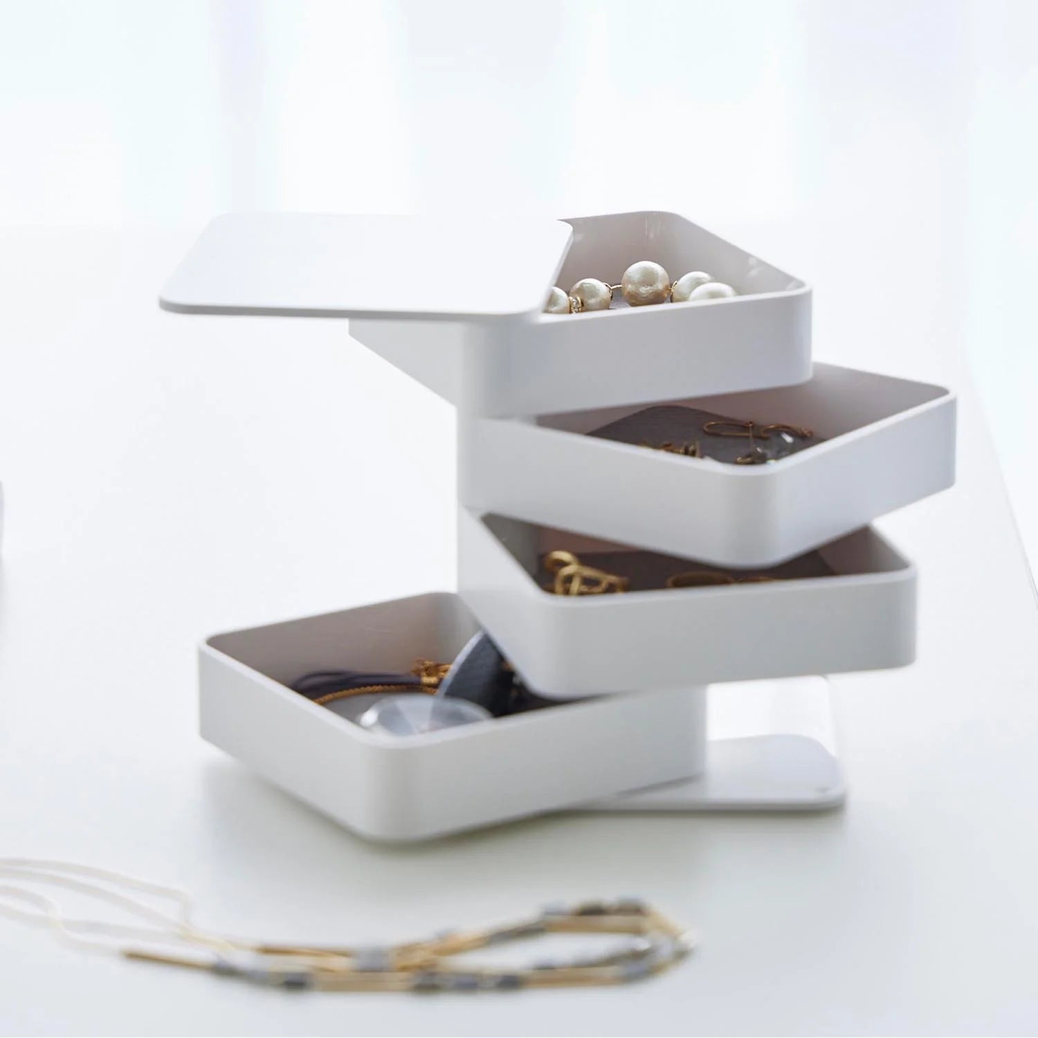 Accessory Tray 4-Tier Square Tower