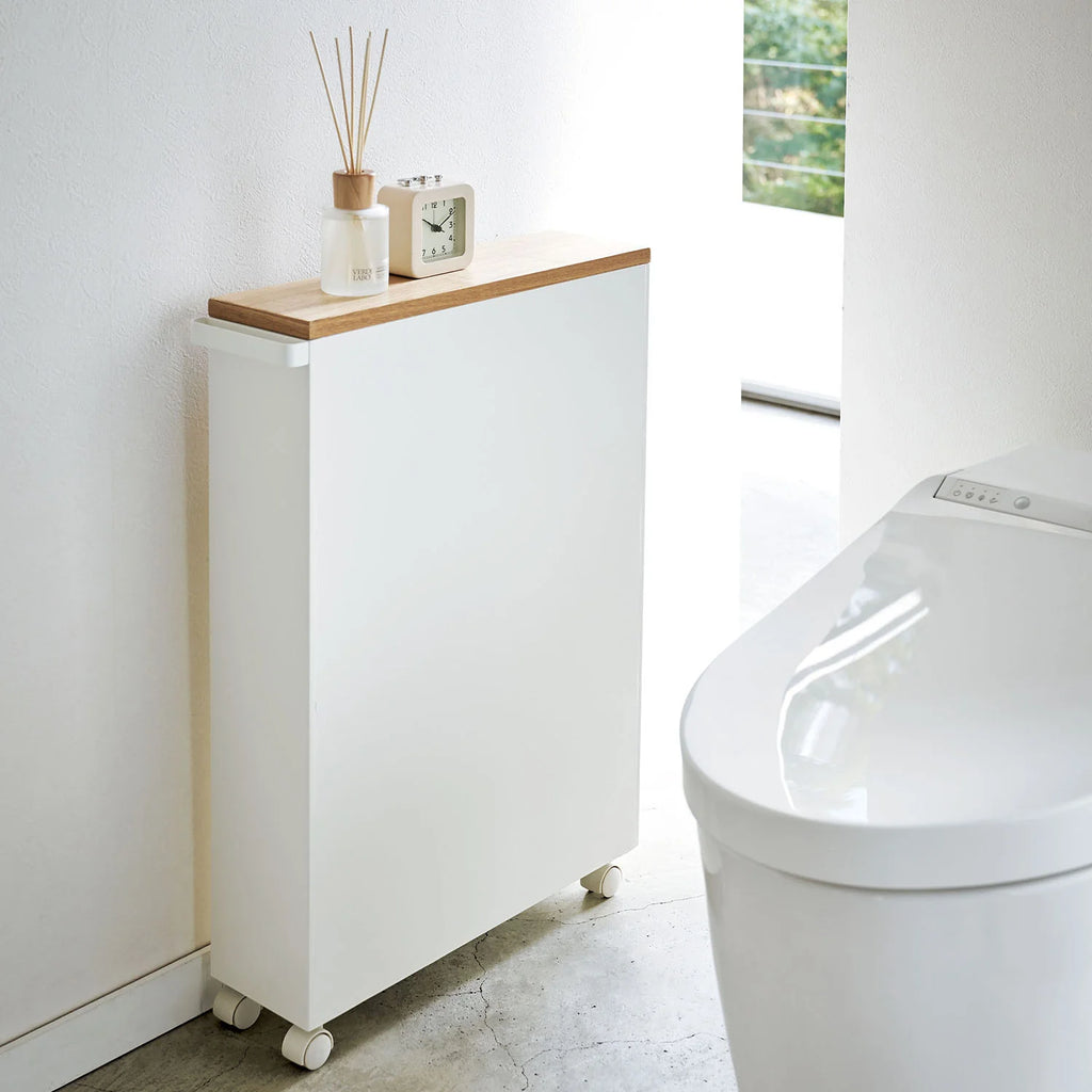 Handle-type slim hidden storage trolley tower