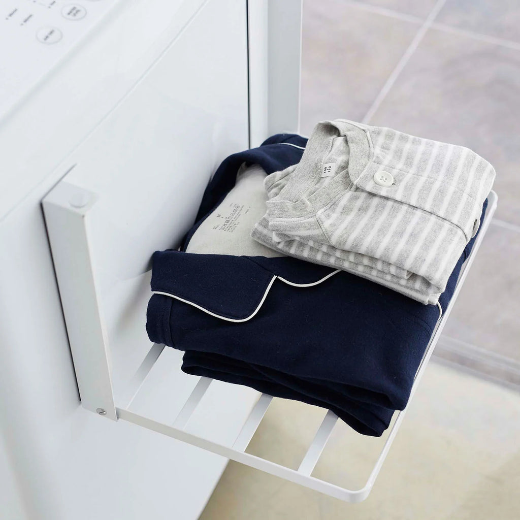 Magnet folding washing machine side shelf tower