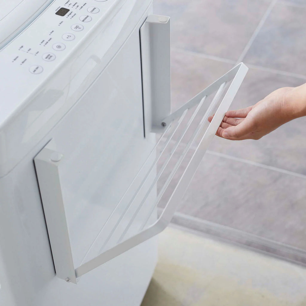 Magnet folding washing machine side shelf tower