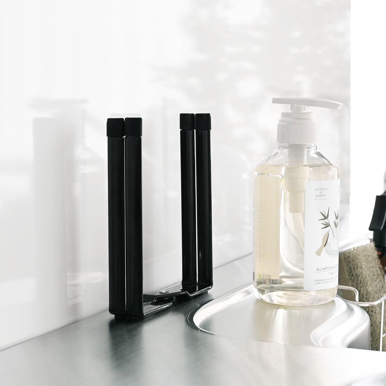 Foldable food bag holder water bottle drying shelf tower