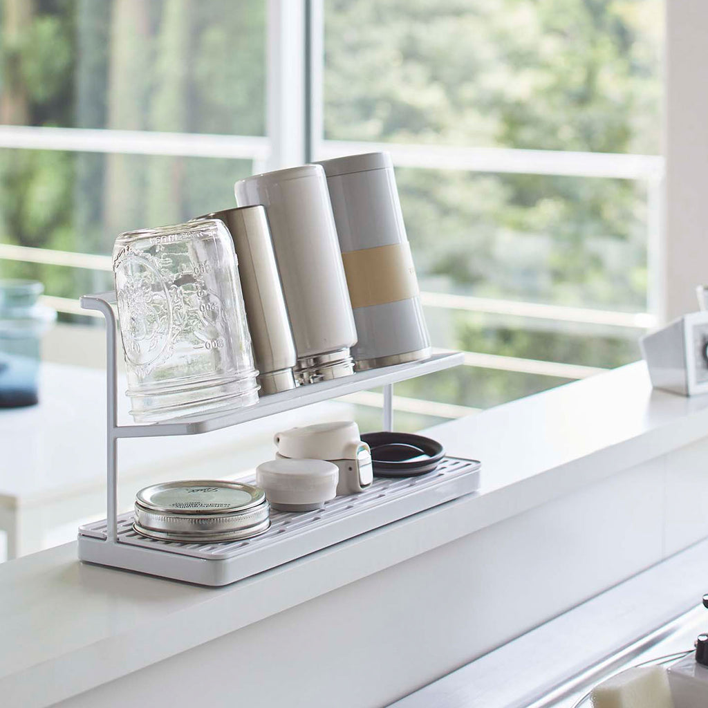 Wide bottle drying rack tower
